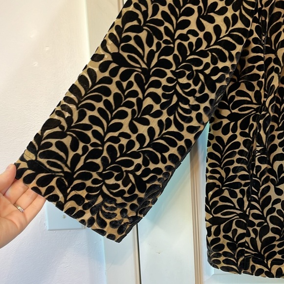 NWOT Sigrid Olsen Leaf Open Front Oversized Blazer Cardigan - Size Large - Picture 3 of 9